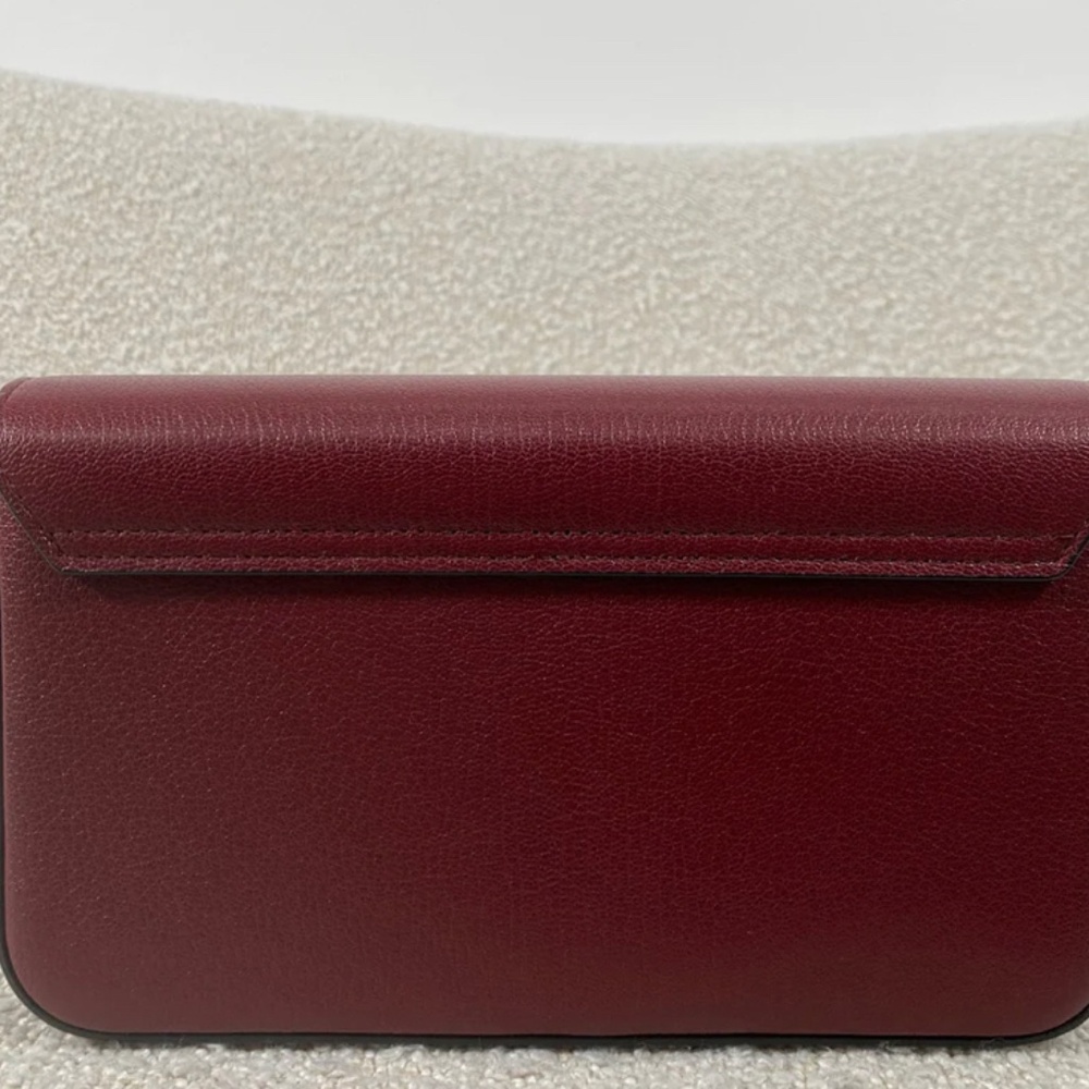Authentic Pre-Owned Dior Medium Saddle Pouch with Chain Burgundy Goatskin - Picture 4 of 16